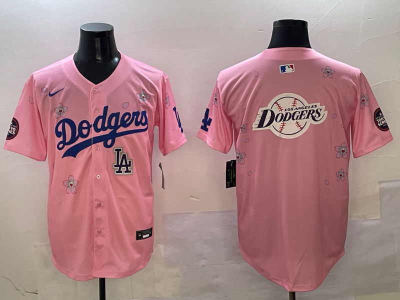 Men Los Angeles Dodgers Blank Pink Sakura Edition 2025 Nike MLB Jersey style 30->los angeles dodgers->MLB Jersey